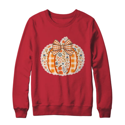 Preppy Floral Fall Pumpkin Vintage Floral Autumn Coquette Shirt & Sweatshirt | siriusteestore