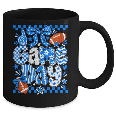 Preppy Game Day Football Girly Bow Team Spirit Girls Blue Mug | siriusteestore