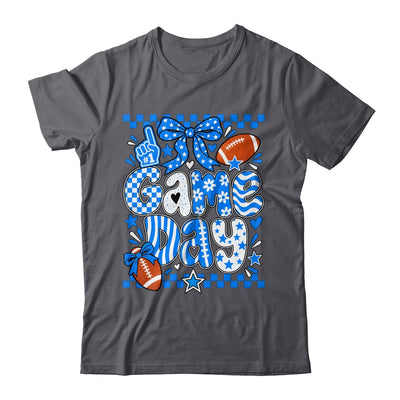 Preppy Game Day Football Girly Bow Team Spirit Girls Blue Shirt & Hoodie | siriusteestore