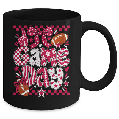 Preppy Game Day Football Girly Bow Team Spirit Girls Maroon Mug | siriusteestore