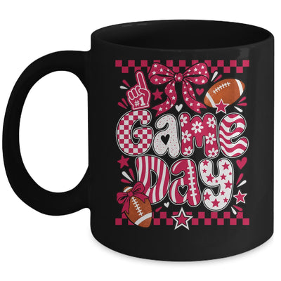 Preppy Game Day Football Girly Bow Team Spirit Girls Maroon Mug | siriusteestore