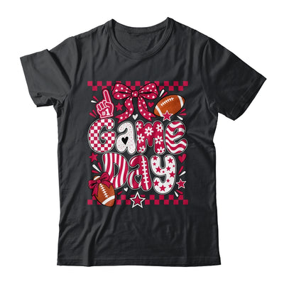 Preppy Game Day Football Girly Bow Team Spirit Girls Maroon Shirt & Hoodie | siriusteestore