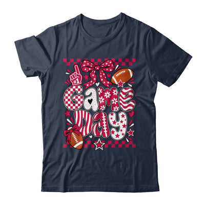 Preppy Game Day Football Girly Bow Team Spirit Girls Maroon Shirt & Hoodie | siriusteestore