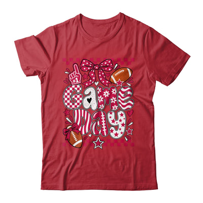 Preppy Game Day Football Girly Bow Team Spirit Girls Maroon Shirt & Hoodie | siriusteestore