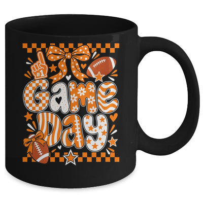 Preppy Game Day Football Girly Bow Team Spirit Girls Orange Mug | siriusteestore