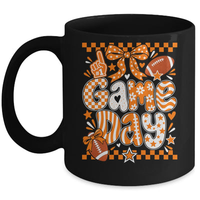 Preppy Game Day Football Girly Bow Team Spirit Girls Orange Mug | siriusteestore