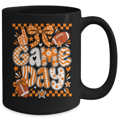 Preppy Game Day Football Girly Bow Team Spirit Girls Orange Mug | siriusteestore