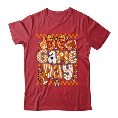 Preppy Game Day Football Girly Bow Team Spirit Girls Orange Shirt & Hoodie | siriusteestore