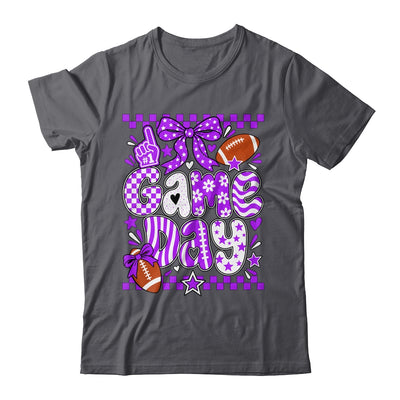 Preppy Game Day Football Girly Bow Team Spirit Girls Purple Shirt & Hoodie | siriusteestore