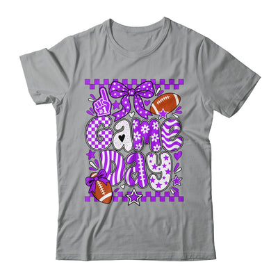 Preppy Game Day Football Girly Bow Team Spirit Girls Purple Shirt & Hoodie | siriusteestore