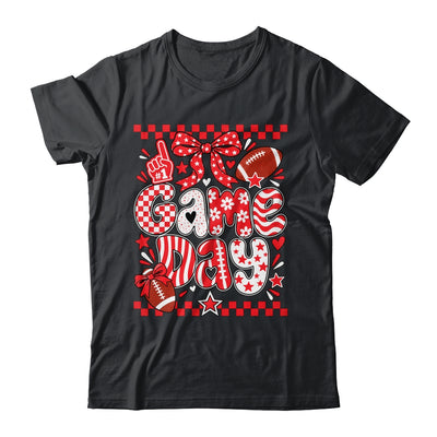 Preppy Game Day Football Girly Bow Team Spirit Girls Red Shirt & Hoodie | siriusteestore