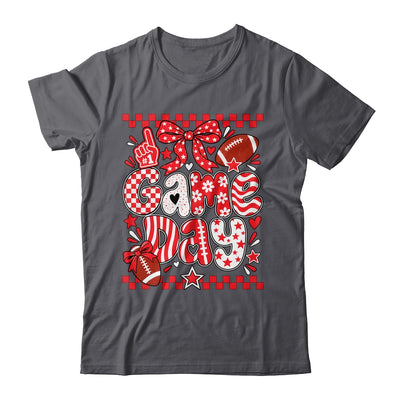 Preppy Game Day Football Girly Bow Team Spirit Girls Red Shirt & Hoodie | siriusteestore