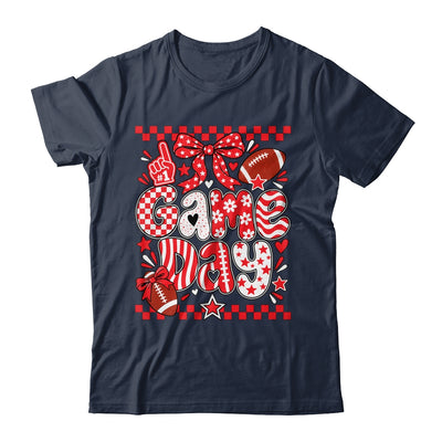 Preppy Game Day Football Girly Bow Team Spirit Girls Red Shirt & Hoodie | siriusteestore