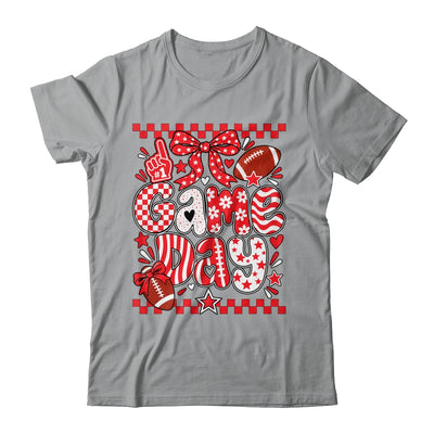 Preppy Game Day Football Girly Bow Team Spirit Girls Red Shirt & Hoodie | siriusteestore