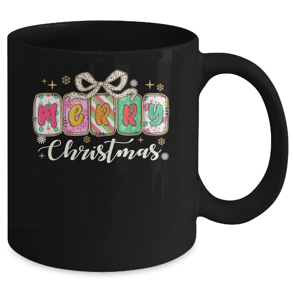 Preppy Merry Christmas Girly Xmas Cute Coquette Bow Girl Mug | siriusteestore