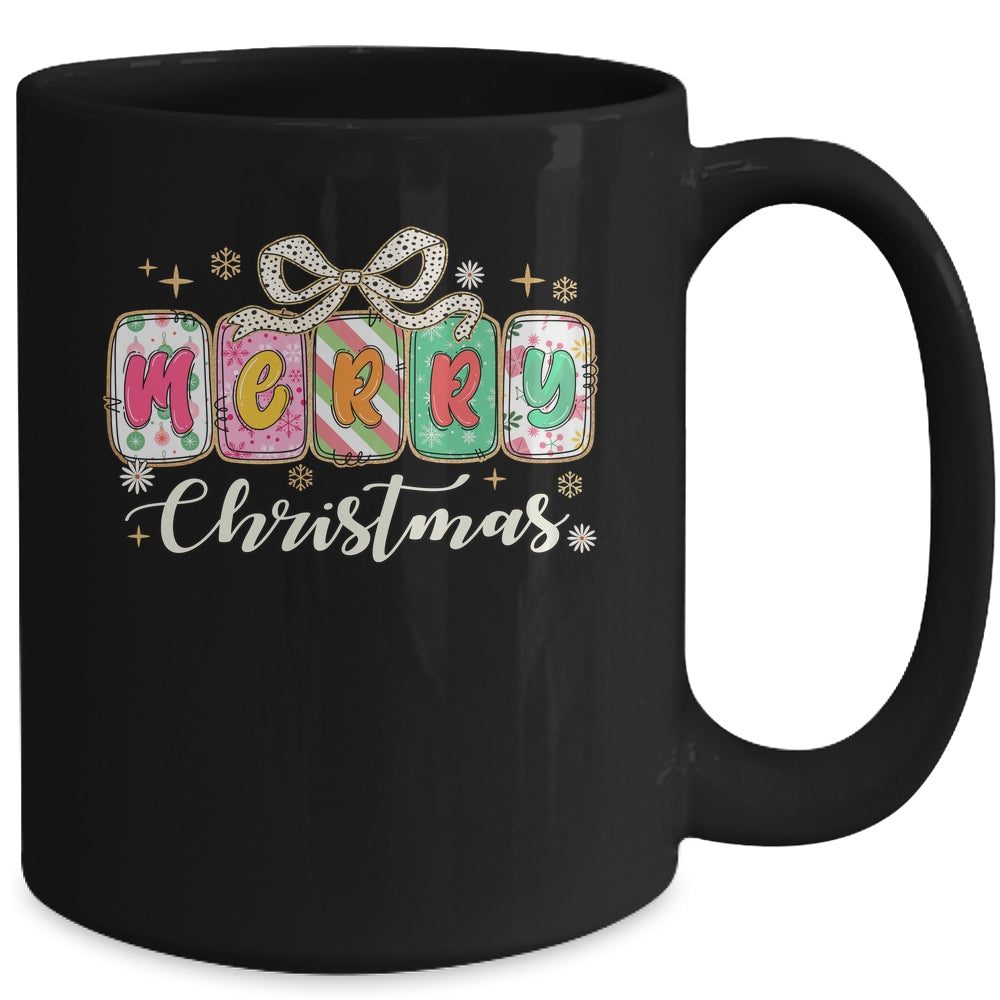 Preppy Merry Christmas Girly Xmas Cute Coquette Bow Girl Mug | siriusteestore