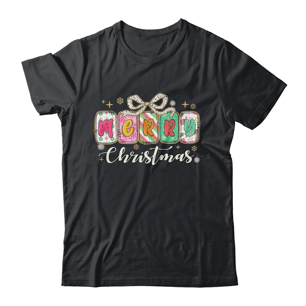 Preppy Merry Christmas Girly Xmas Cute Coquette Bow Girl Shirt & Sweatshirt | siriusteestore