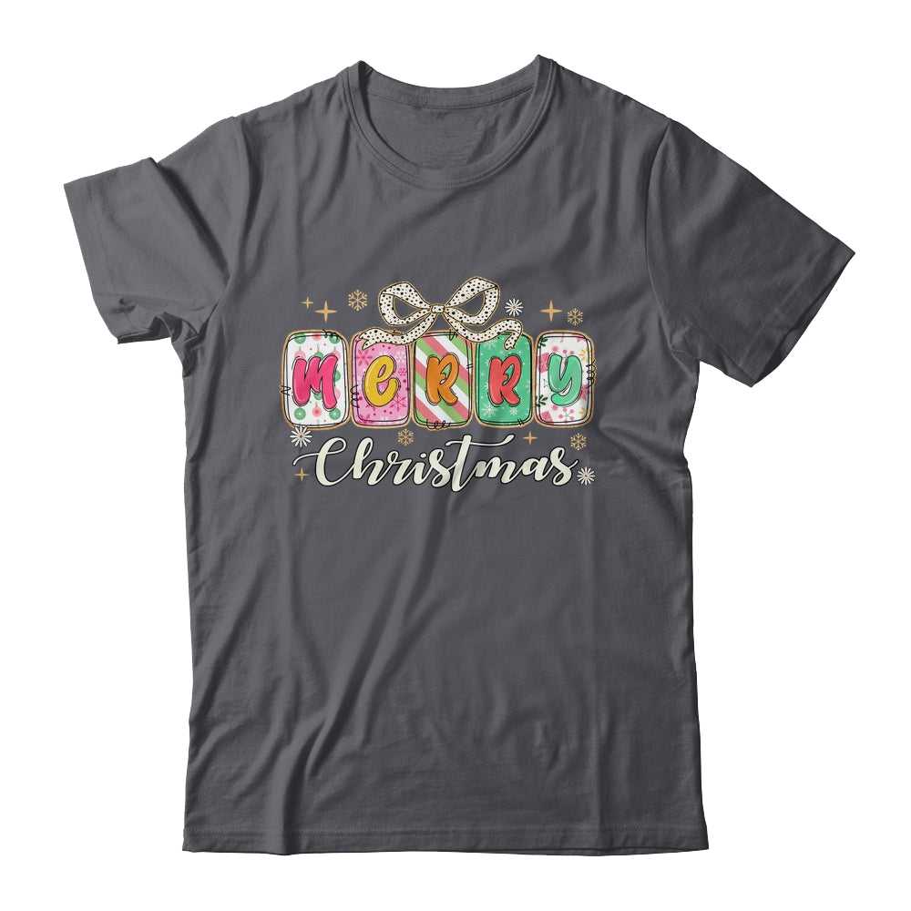 Preppy Merry Christmas Girly Xmas Cute Coquette Bow Girl Shirt & Sweatshirt | siriusteestore