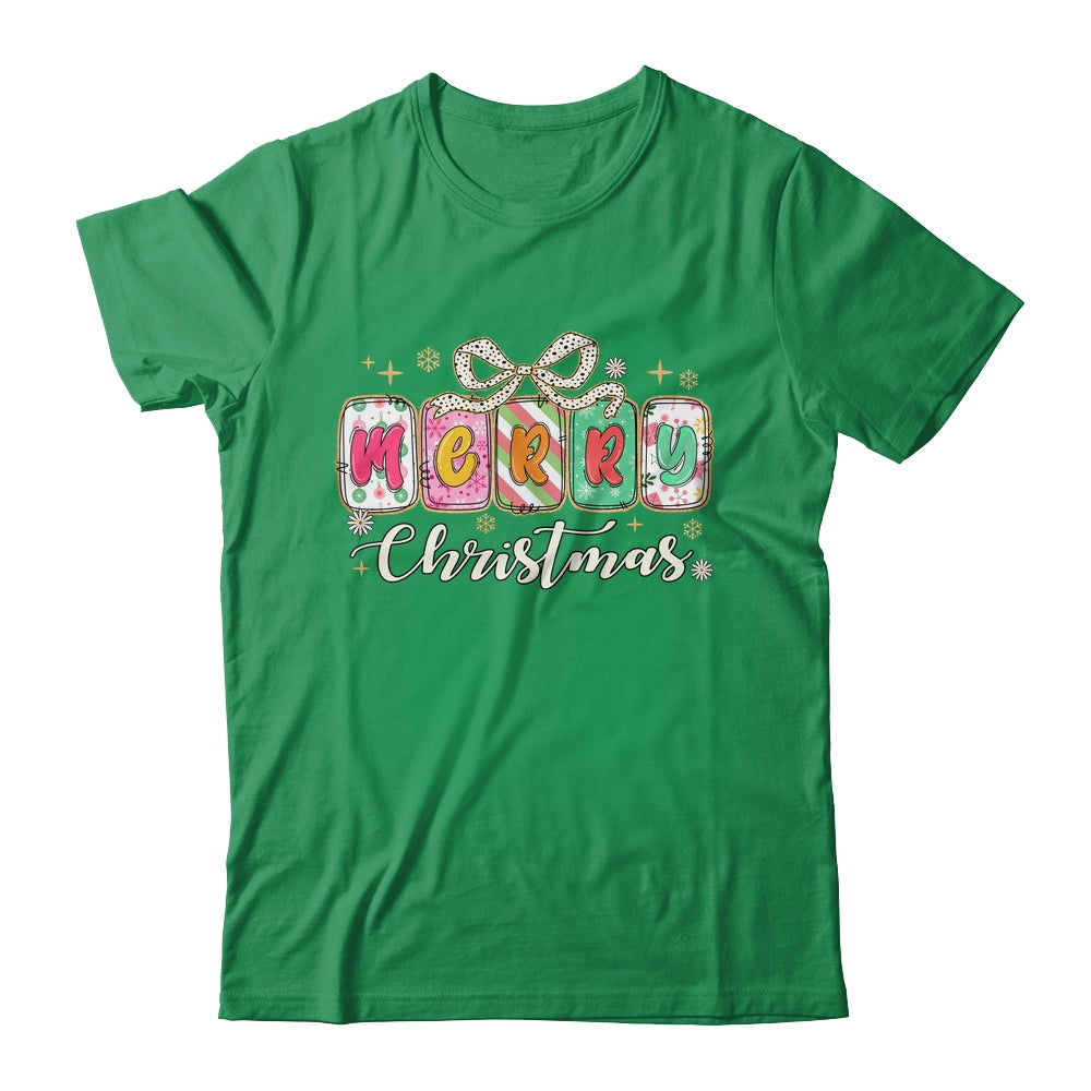 Preppy Merry Christmas Girly Xmas Cute Coquette Bow Girl Shirt & Sweatshirt | siriusteestore
