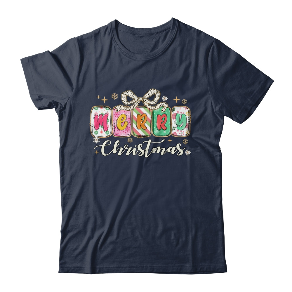 Preppy Merry Christmas Girly Xmas Cute Coquette Bow Girl Shirt & Sweatshirt | siriusteestore
