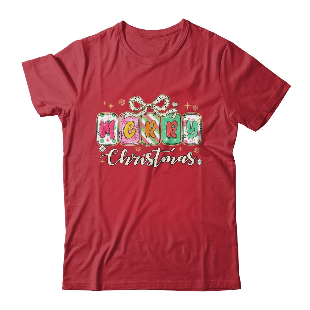Preppy Merry Christmas Girly Xmas Cute Coquette Bow Girl Shirt & Sweatshirt | siriusteestore
