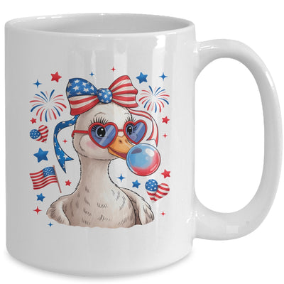 Preppy Patriotic Goose Coquette 4th Of July American Duck Mug | siriusteestore