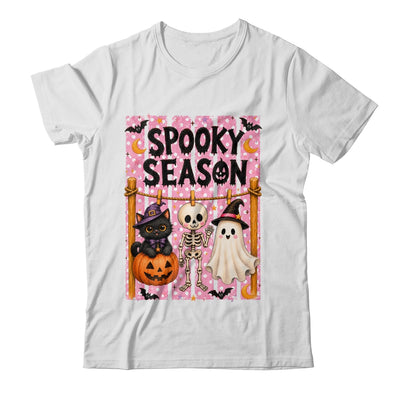 Preppy Spooky Season Coquette Skeleton Ghost Cat Halloween Shirt & Sweatshirt | siriusteestore