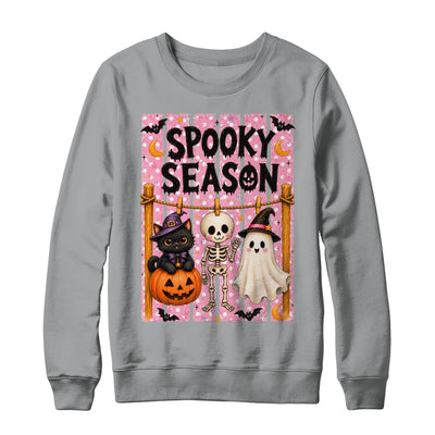 Preppy Spooky Season Coquette Skeleton Ghost Cat Halloween Shirt & Sweatshirt | siriusteestore