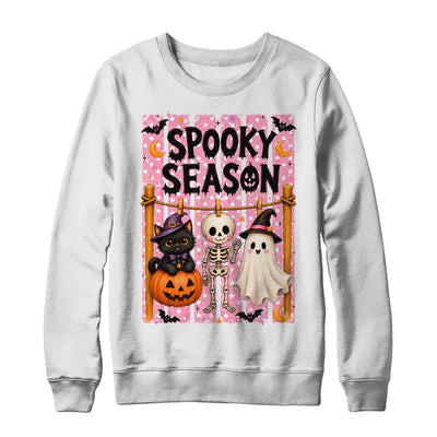 Preppy Spooky Season Coquette Skeleton Ghost Cat Halloween Shirt & Sweatshirt | siriusteestore