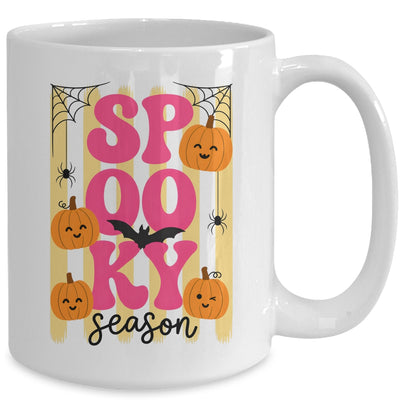 Preppy Spooky Season Fall Design Girly Halloween Striped Mug | siriusteestore