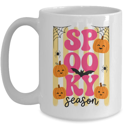 Preppy Spooky Season Fall Design Girly Halloween Striped Mug | siriusteestore