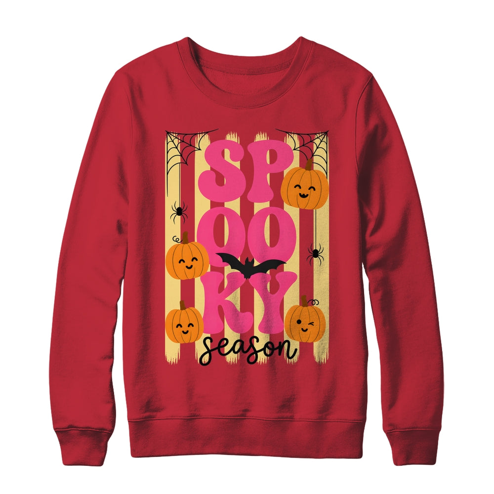 Preppy Spooky Season Fall Design Girly Halloween Striped Shirt & Sweatshirt | siriusteestore