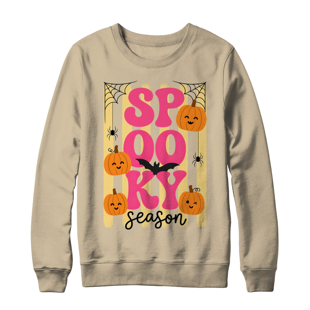 Preppy Spooky Season Fall Design Girly Halloween Striped Shirt & Sweatshirt | siriusteestore
