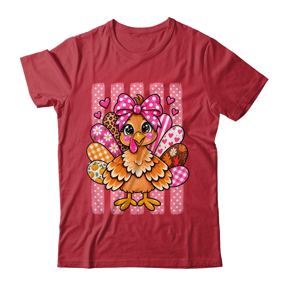Preppy Thanksgiving Turkey Coquette Autumn Striped Leopard Shirt & Sweatshirt | siriusteestore