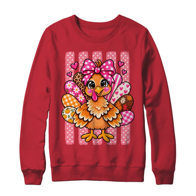 Preppy Thanksgiving Turkey Coquette Autumn Striped Leopard Shirt & Sweatshirt | siriusteestore