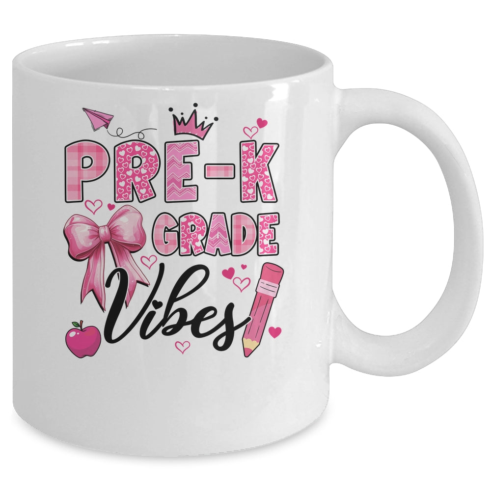 Preschool Vibes Back To School Coquette Teacher Girl Mug | siriusteestore