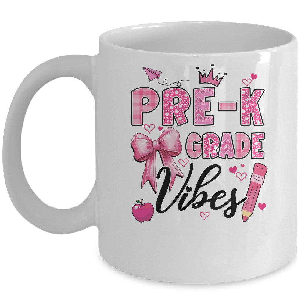 Preschool Vibes Back To School Coquette Teacher Girl Mug | siriusteestore