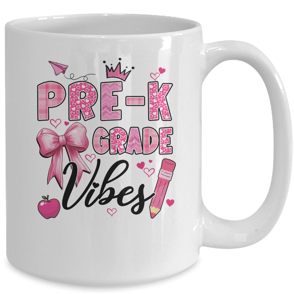 Preschool Vibes Back To School Coquette Teacher Girl Mug | siriusteestore