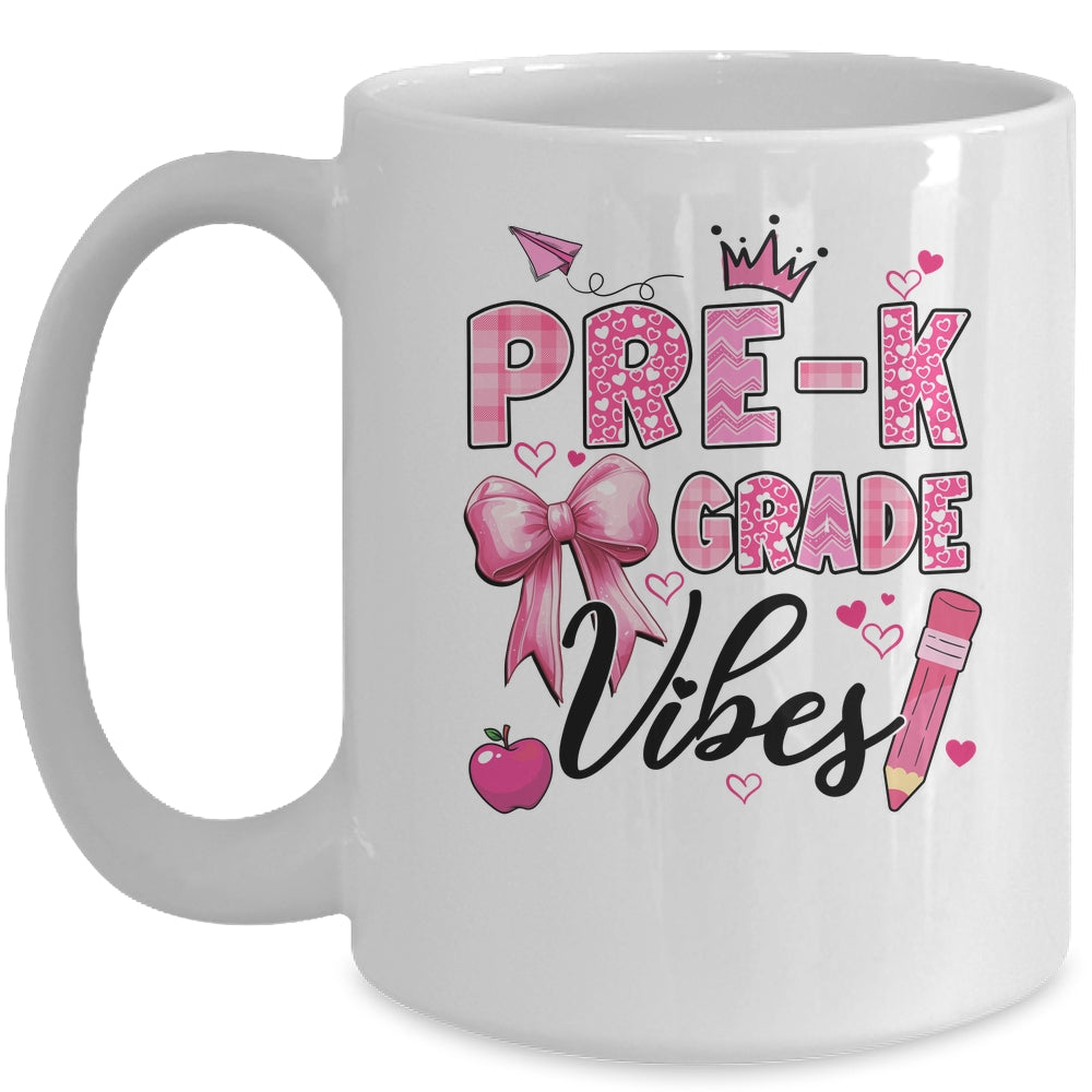 Preschool Vibes Back To School Coquette Teacher Girl Mug | siriusteestore