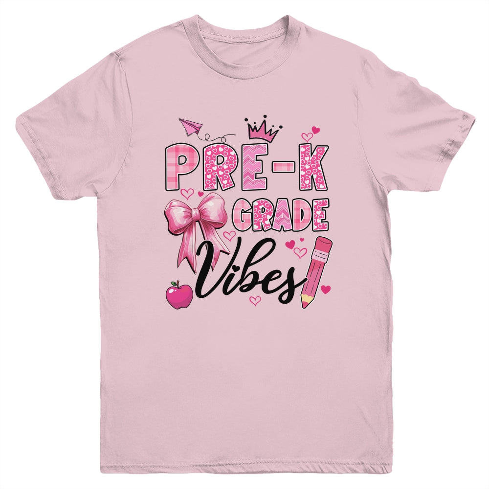 Preschool Vibes Back To School Coquette Teacher Girl Youth Shirt | siriusteestore