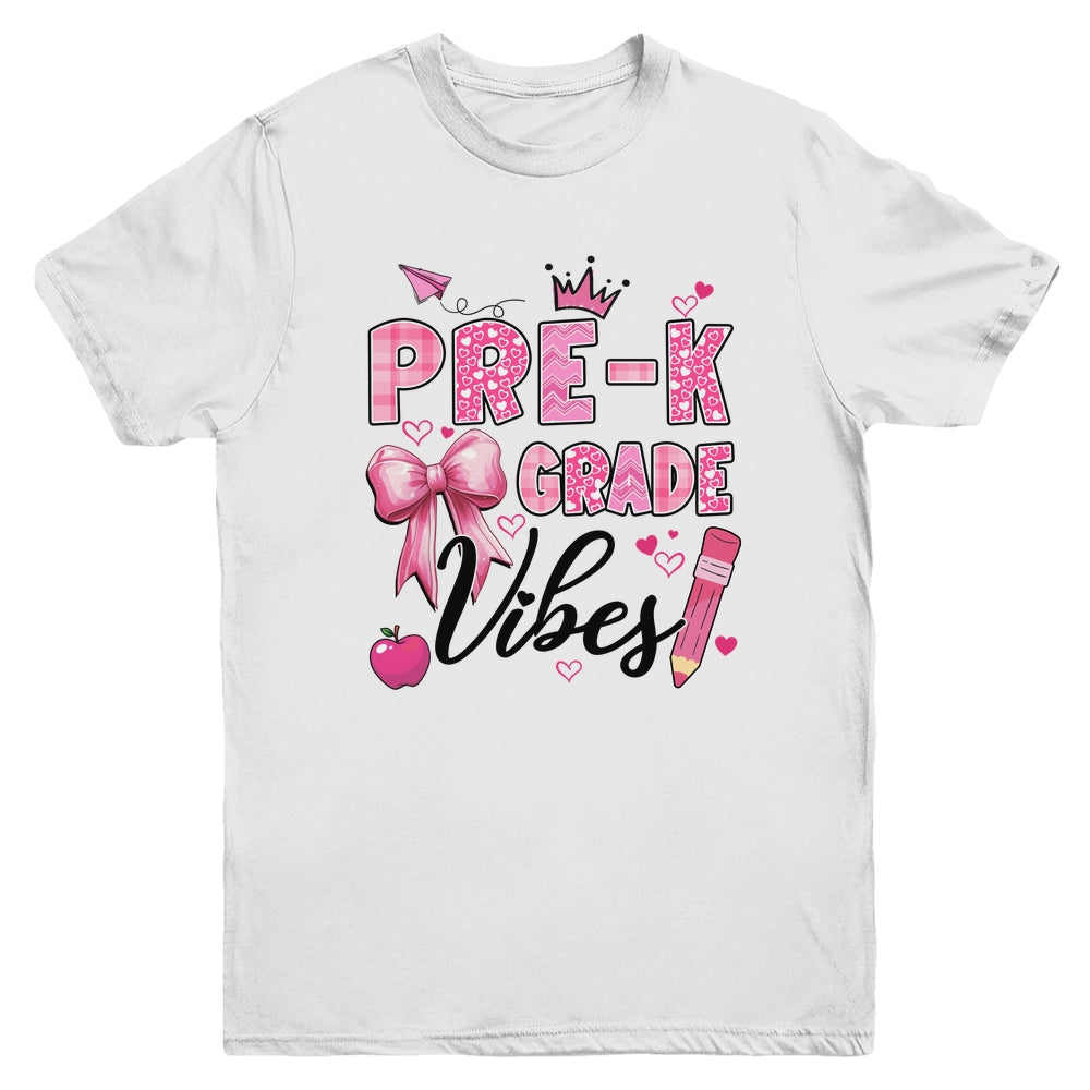 Preschool Vibes Back To School Coquette Teacher Girl Youth Shirt | siriusteestore