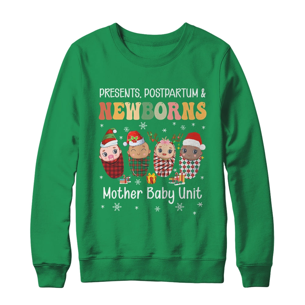 Presents Postpartum & Newborns Mother Baby Nurse Christmas Shirt & Sweatshirt | siriusteestore