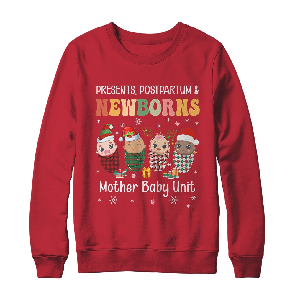 Presents Postpartum & Newborns Mother Baby Nurse Christmas Shirt & Sweatshirt | siriusteestore