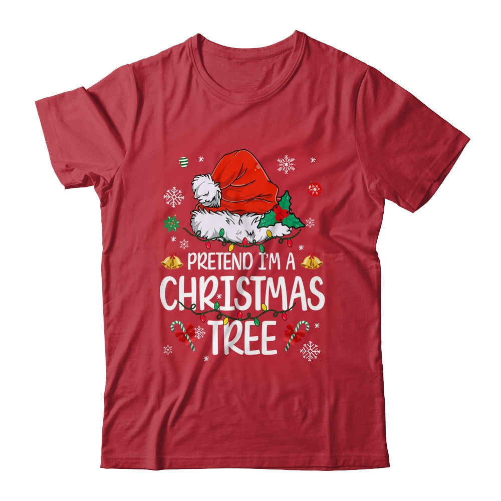 Pretend I'm A Christmas Tree Funny Lazy Halloween Costume Shirt & Sweatshirt | siriusteestore