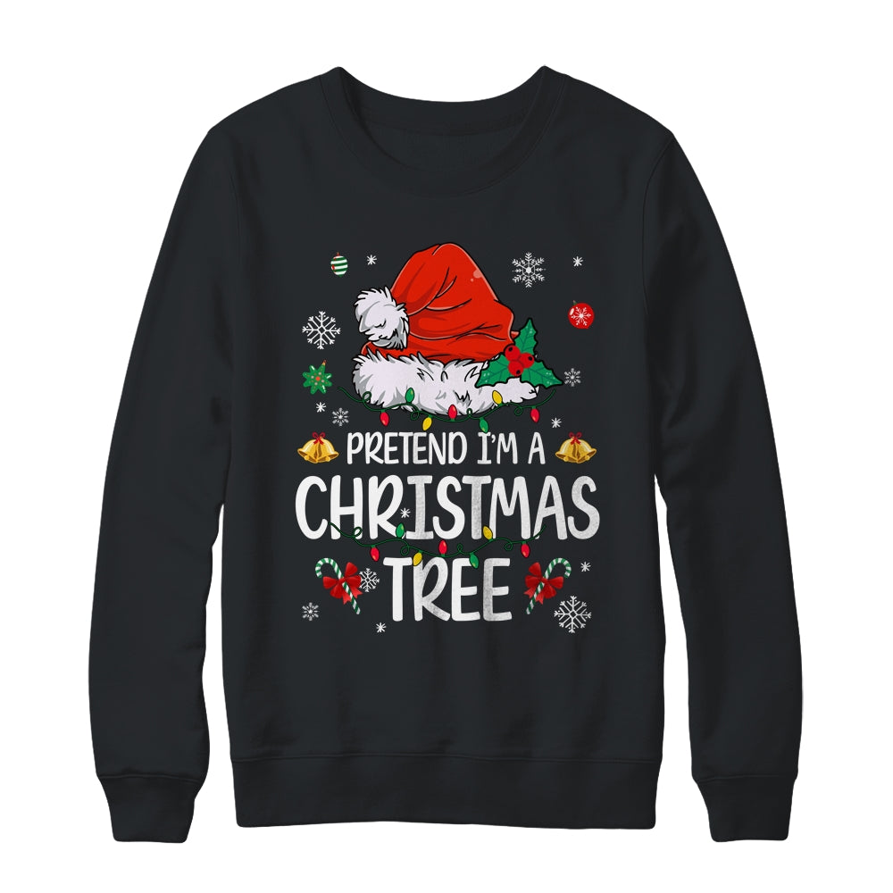 Pretend I'm A Christmas Tree Funny Lazy Halloween Costume Shirt & Sweatshirt | siriusteestore