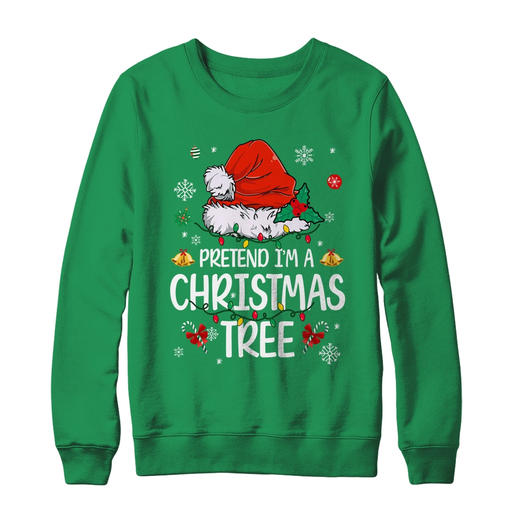 Pretend I'm A Christmas Tree Funny Lazy Halloween Costume Shirt & Sweatshirt | siriusteestore