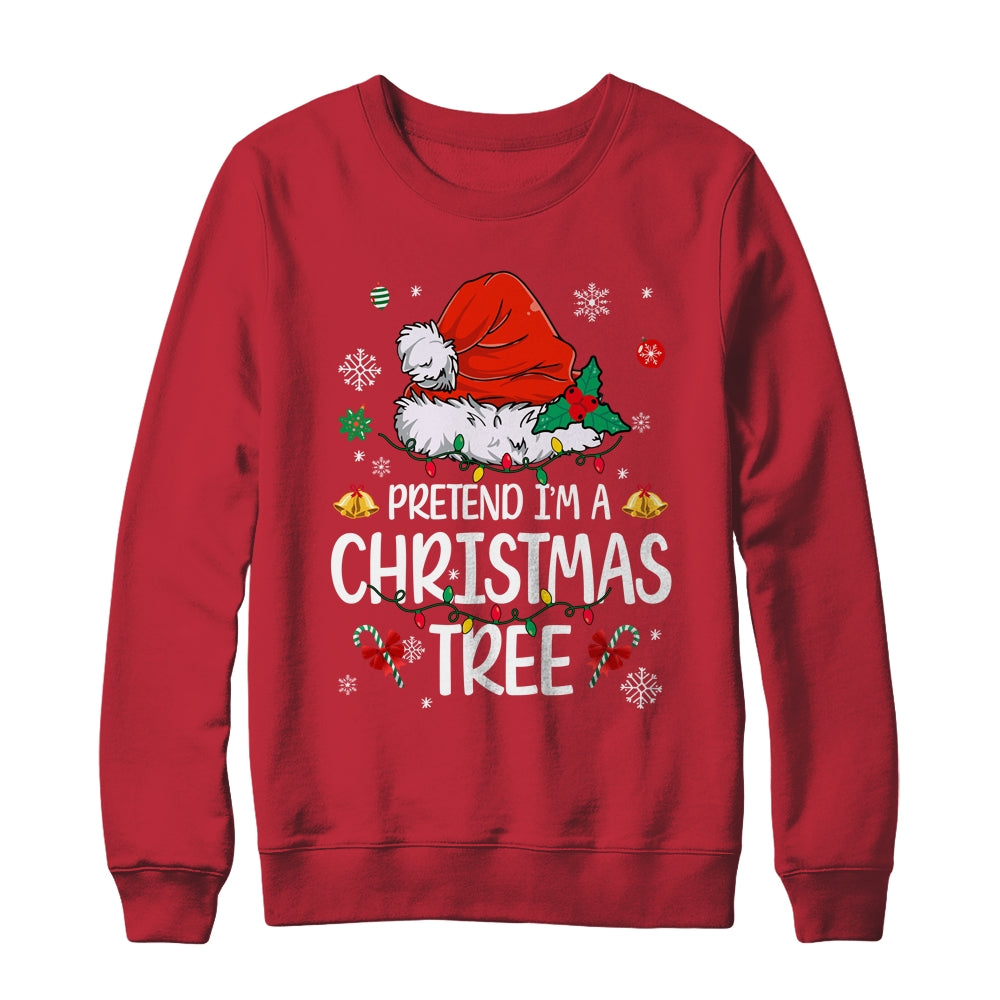 Pretend I'm A Christmas Tree Funny Lazy Halloween Costume Shirt & Sweatshirt | siriusteestore