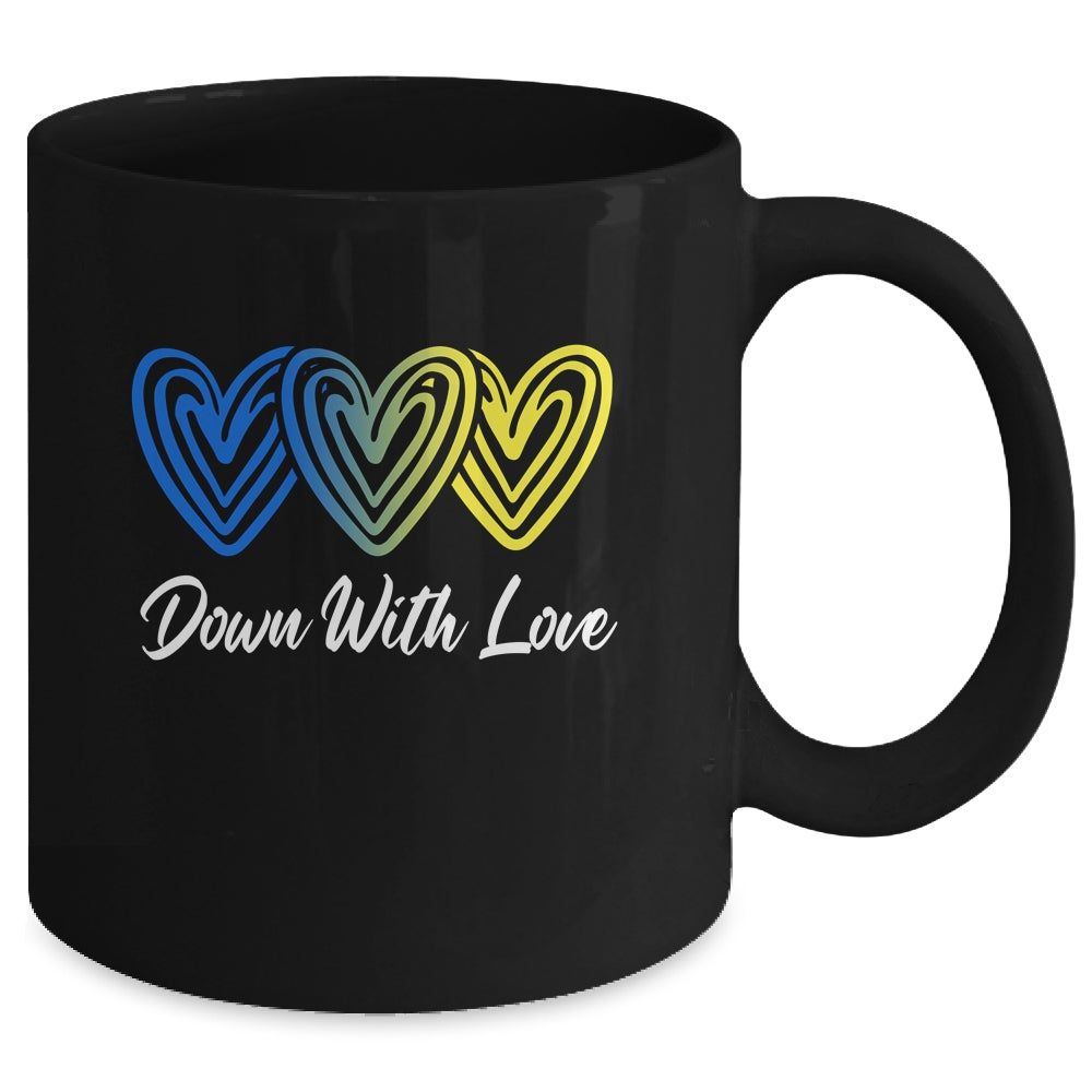 Pretty Down With Love World Down Syndrome Awareness Day Mug | siriusteestore
