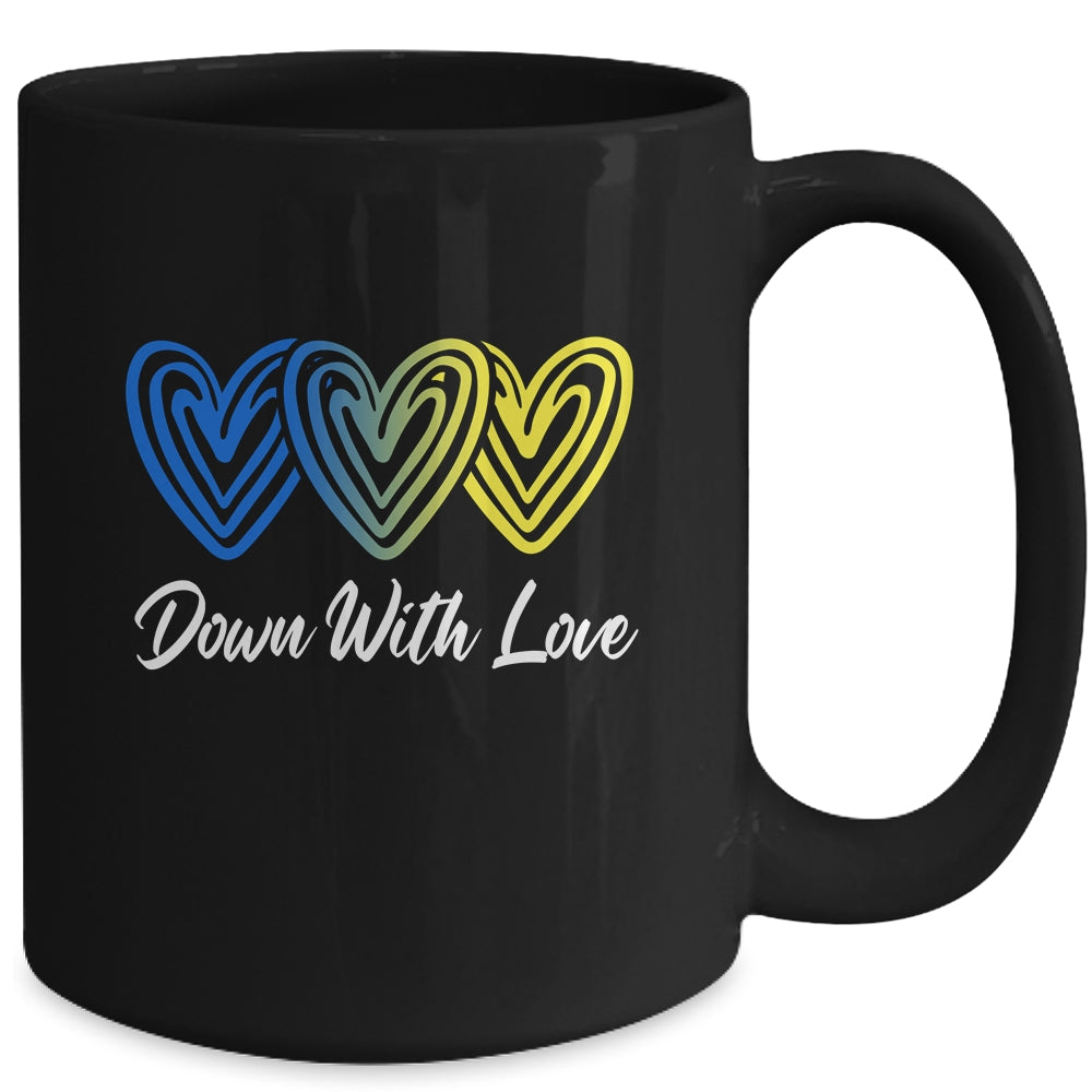 Pretty Down With Love World Down Syndrome Awareness Day Mug | siriusteestore