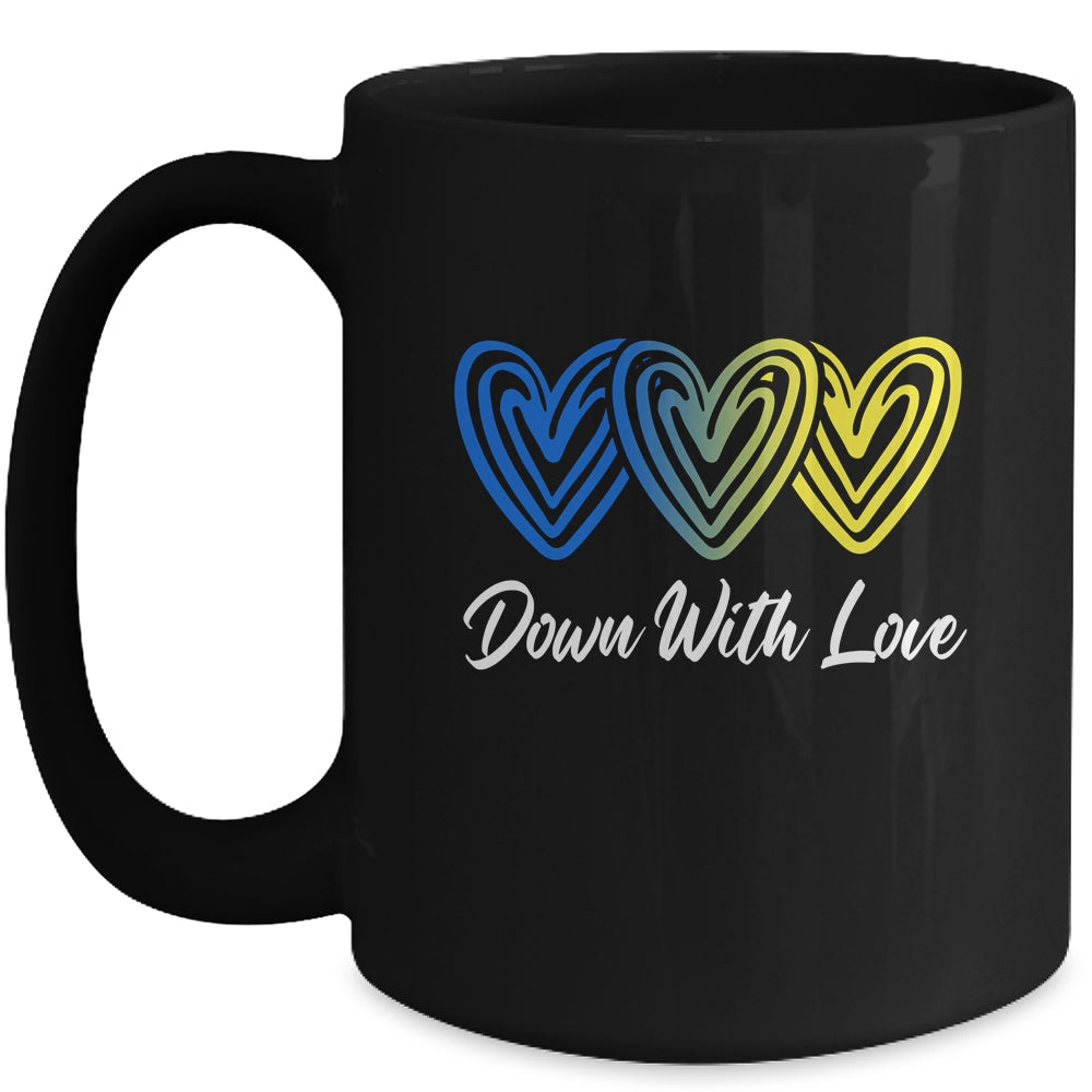 Pretty Down With Love World Down Syndrome Awareness Day Mug | siriusteestore